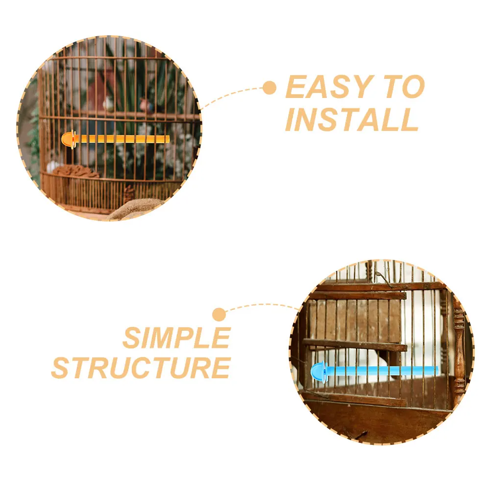 

8pcs Bird Cage Perches Universal Plastic Parrot Perch Stand Durable Rust-Resistant Safe Easy Install Multi-Functional Activity