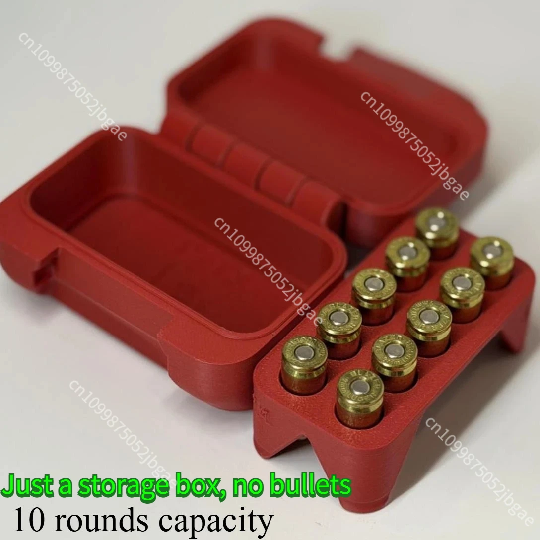

10/15 Rounds Capacity Red Pocket Style 9mm Bullet Storage Box 3D Printed 9mm Bullet Storage Box Portable Enthusiasts Container