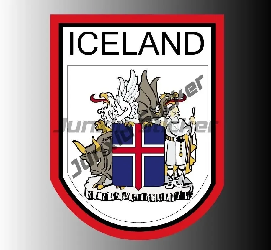 Autocollants de la république d'islande, décalcomanies d'islande, bouclier, drapeau de la ville, crête mondiale, drapeau d'islande, autocollants de voiture Souvenir