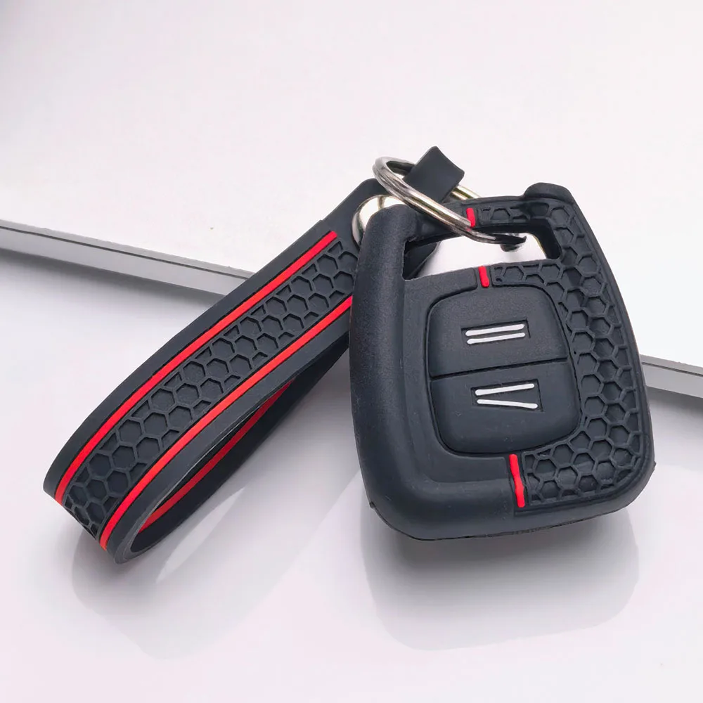 Key Cover for Opel Corsa Astra Adam Cascada Insignia Karl with Keychain Anti-Scratch Shockproof Soft Grip Button Friendly