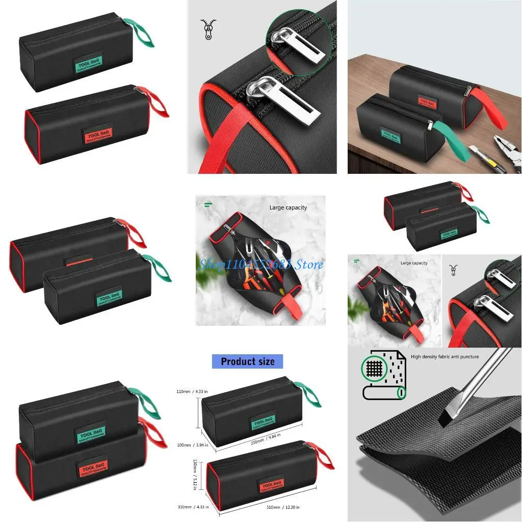 حقيبة تنظيم الأدوات شديدة التحمل Y6GD، حقيبة قماش أكسفورد واسعة ومقاومة للماء للحرفيين والسباكين الكهربائيين الأساسيين