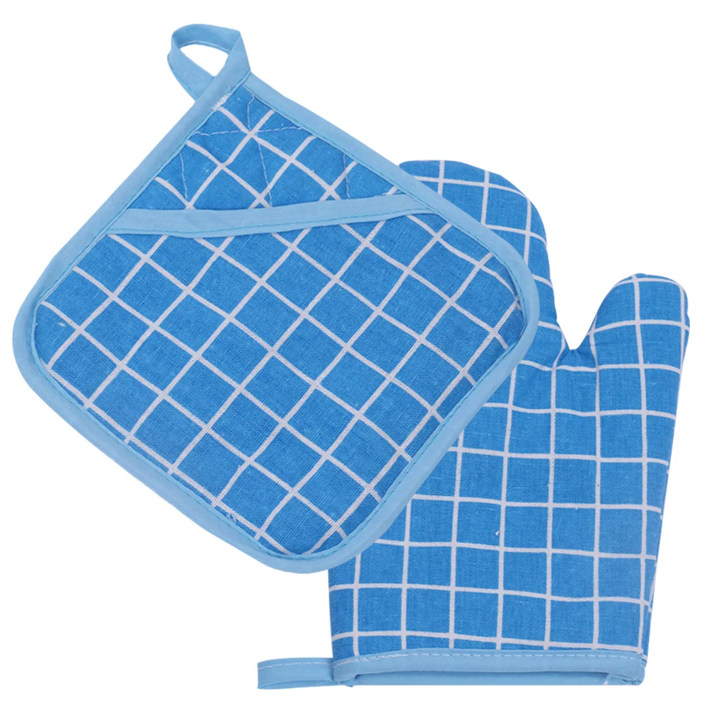 

4 Pcs Insulated Glove Mat Cotton and Linen Gloves Microwave Micro-wave Oven Kitchen Supplies Heat Resistant Pad