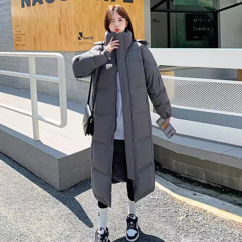 2025 المرأة الشتاء معطف دافئ طويل الأبيض بطة أسفل معطف مقنعين سترة سميكة المرأة بلايز أسفل سترة معطف Casaco Feminino #2