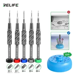 RELIFE-RL-728 Mobile Phone Repair Screwdriver, forte absorção magnética, Mudo Bearing, S2 Steel Gun Screwdriver