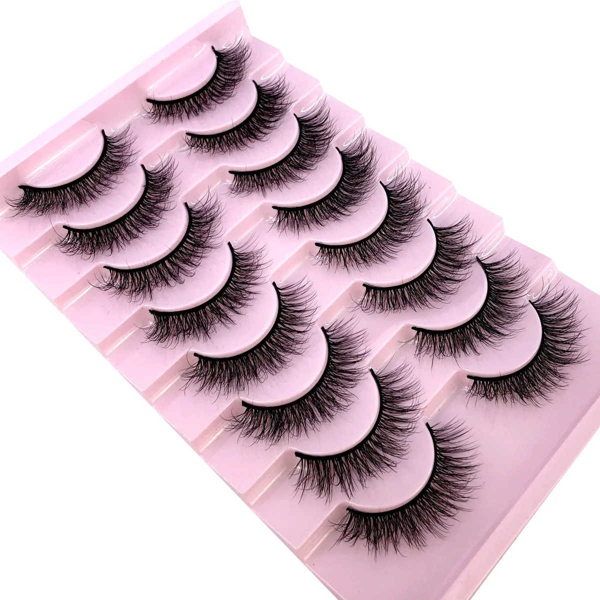 8 pairs of natural long makeup false eyelashes 3D artificial mink eyes eyelash extension beauty