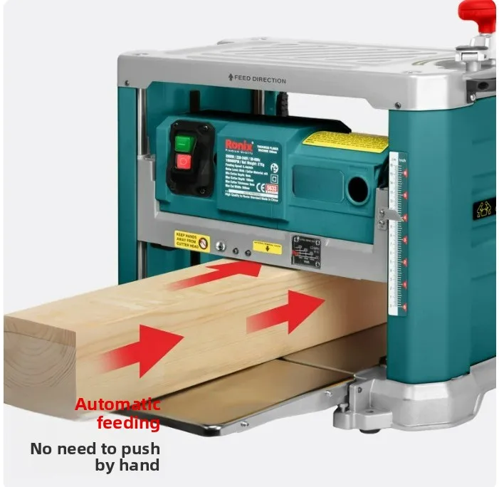 Spiral Cutterhead Woodworking Thicknesser Planer Multi-Function Benchtop