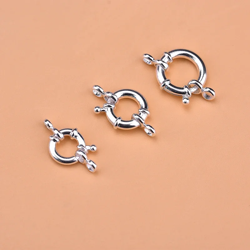 925 Sterling Silver Spring buckle accessories, circle bubble buckle, necklace joint beads buckle, DIY DIY connection buckle