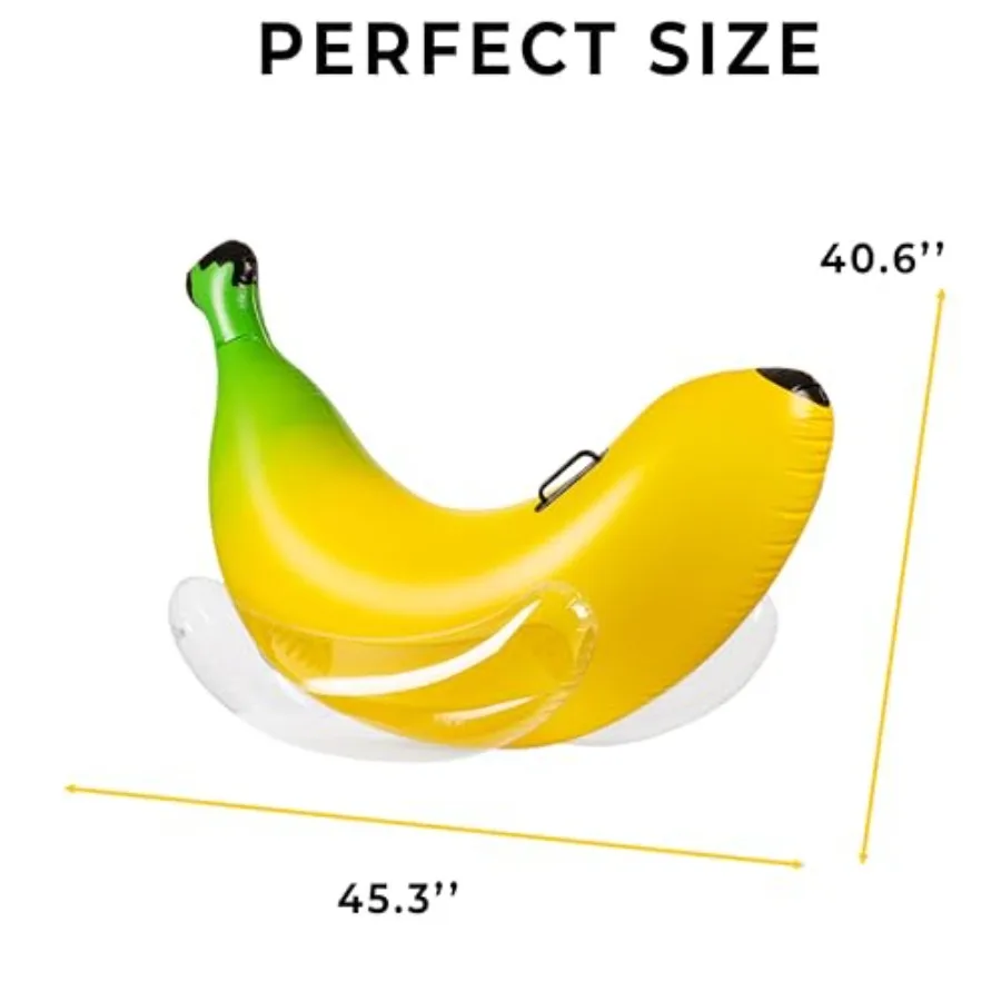 Ride-on Inflatable Banana Pool Float for 1-2 Persons, Yellow PVC Material, Durable and Fun for Pool and Beach Activities, Ideal