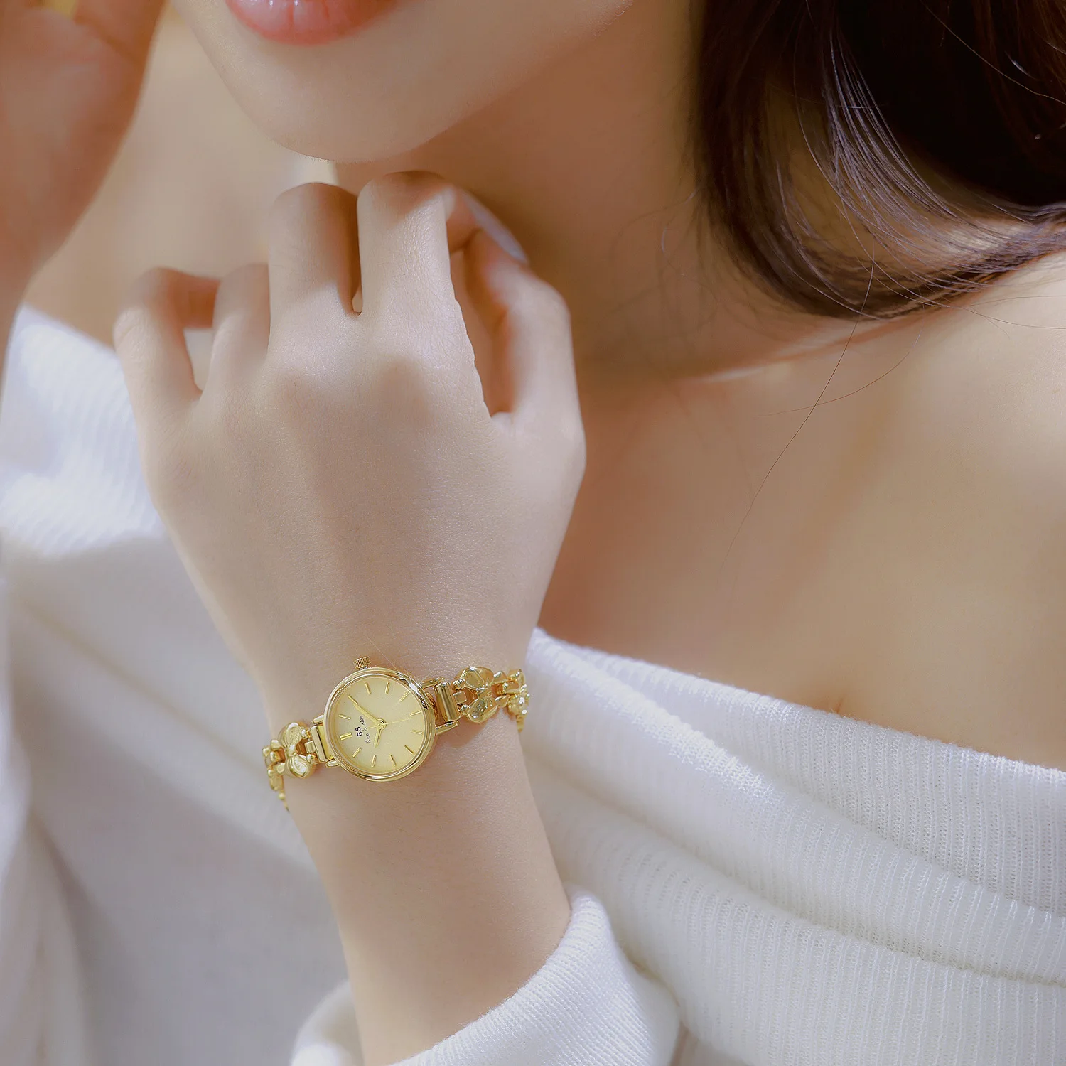 Reloj de cuarzo elegante resistente al agua para mujer, reloj de pulsera clásico de lujo con mariposa de oro rosa y banda de acero inoxidable para mujer