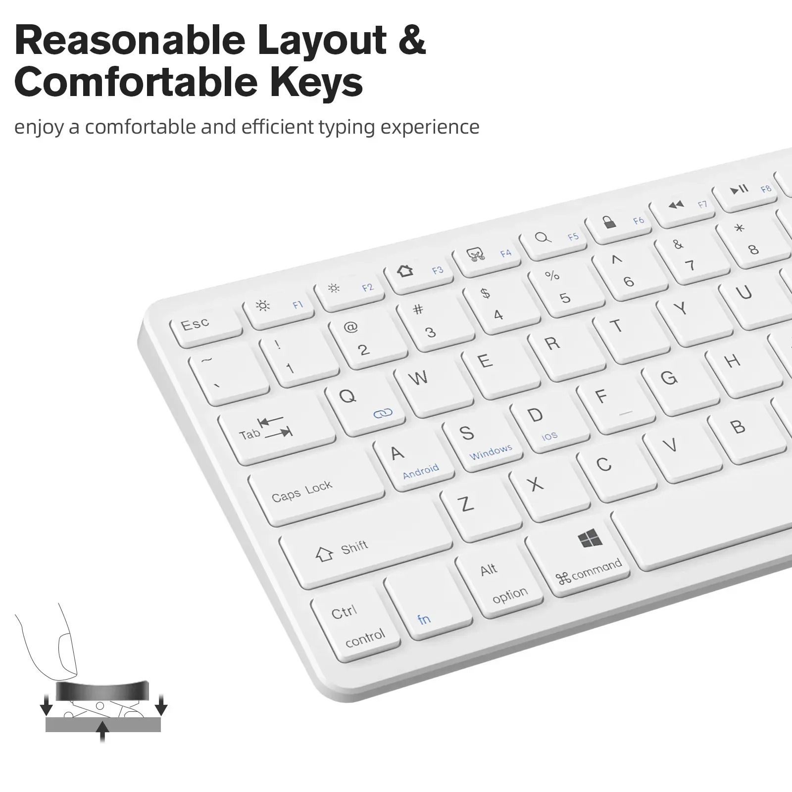 

Silent Wireless Keyboard Suitable for iPad Flat Bluetooth Keyboard Samsung Tablet 78keys External Keyboard