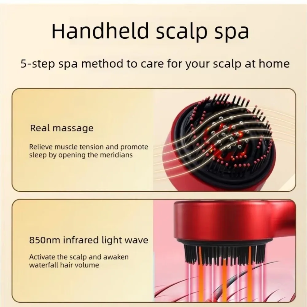 Red Light Liquid Guiding Massage Comb 630nm Infrared Light Anti-Frizz Large Tank Scalp Massage Comb Scalp Nourish