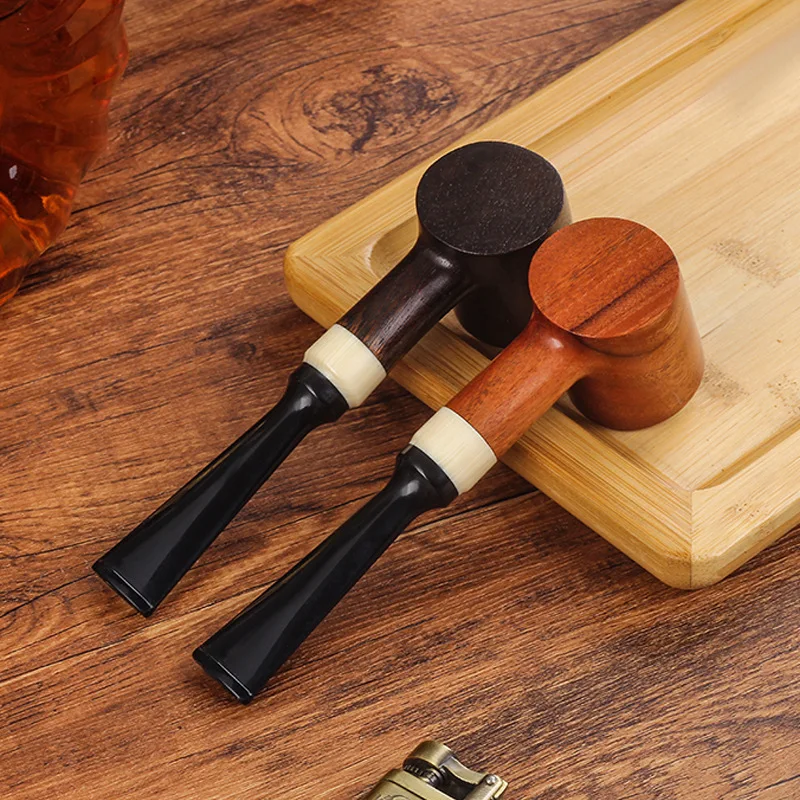 Rosewood Hammer Shape Handmade Straight Stem Tobacco Pipe Smoking Accessories Gifts