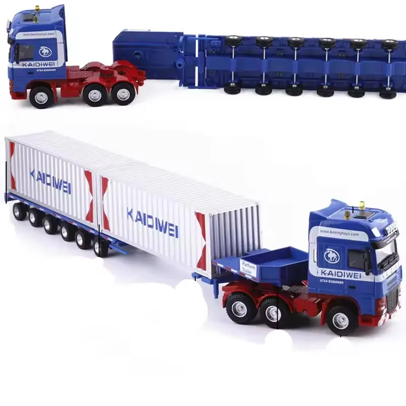 

1/50 Diecast Urban Container Transport Car Model Alloy Metal Engineering Transport Truck Vehicle Semi Trailer Car Model Kids Toy