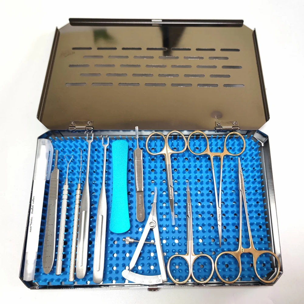 Eye Plastic Surgery Instrument Kit Ophthalmic Surgery Kit Double Eyelid Eyebrow Lifting Ophthalmic Eye Cosmetic Tool Box Set