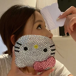 Shiny Sticking Diamond Makeup Mirror Cartoon Lovely Mini Mirrors And Combs Combination Portable Trendy Gift Room Decoration