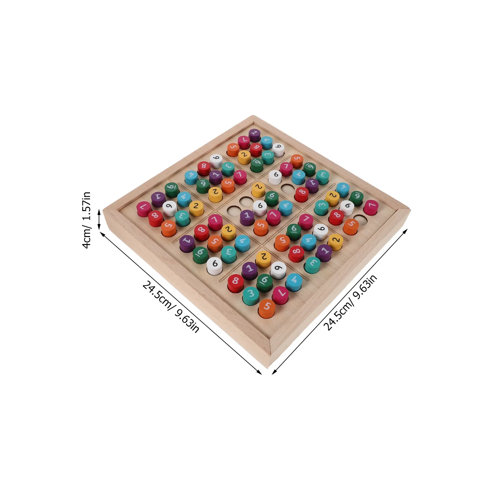 1Set Sudoku Wooden Puzzle Board Colored Drawer Educational Desktop Math Game Kids Concentration Brain Development Home