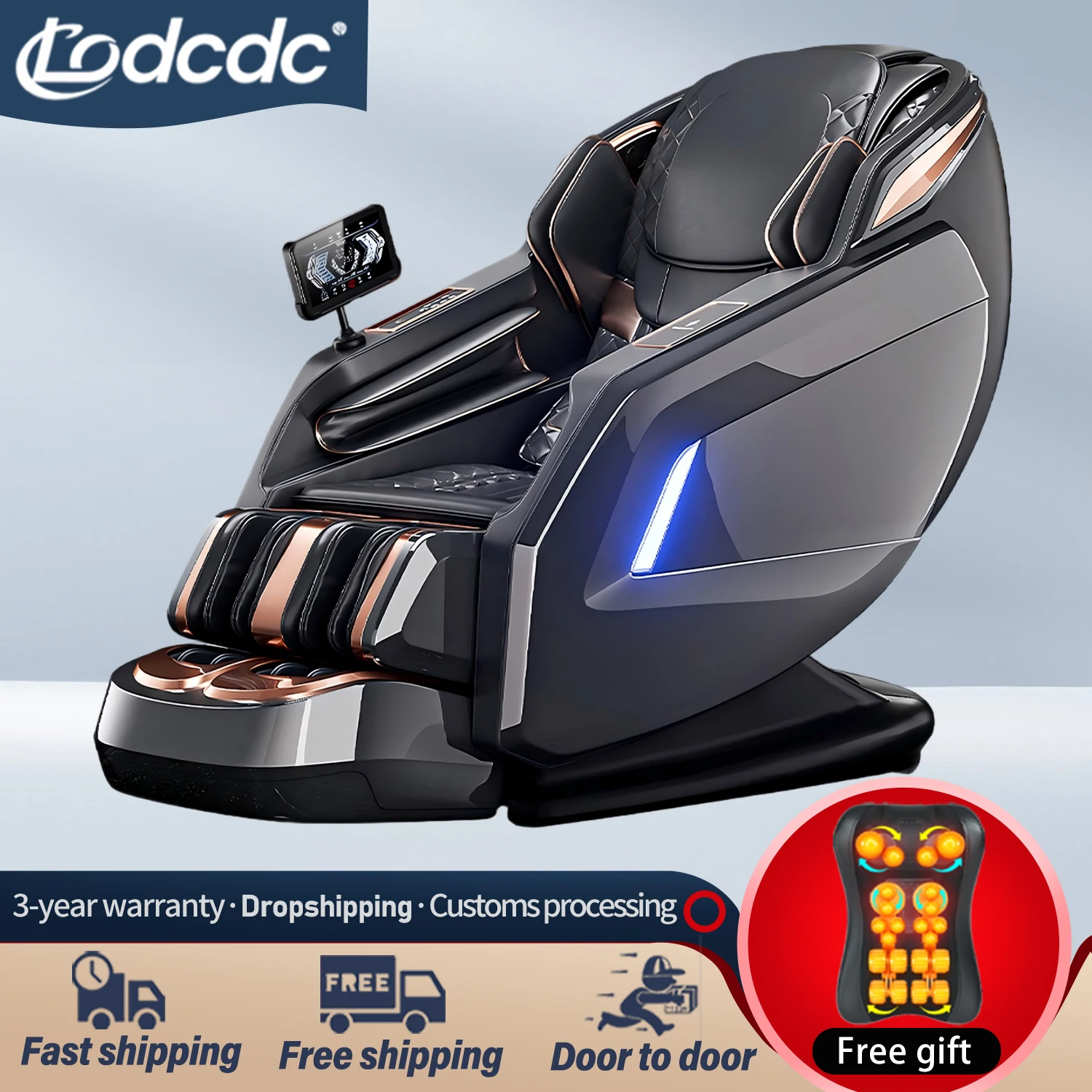 

Luxury Electric 4D Massage Chair Zero Gravity SL Track & Heat Therapy Full Body Airbag Yoga Stretching Shiatsu Recliner Massage