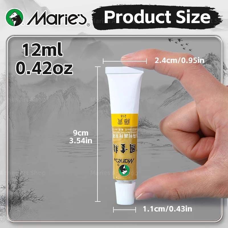 5pcs Marie's Chinese Paint Pigment Set for Adults,Students,12ml/0.42oz,Painting for Landscape,Figure,Ink Wash,Bird & Flower