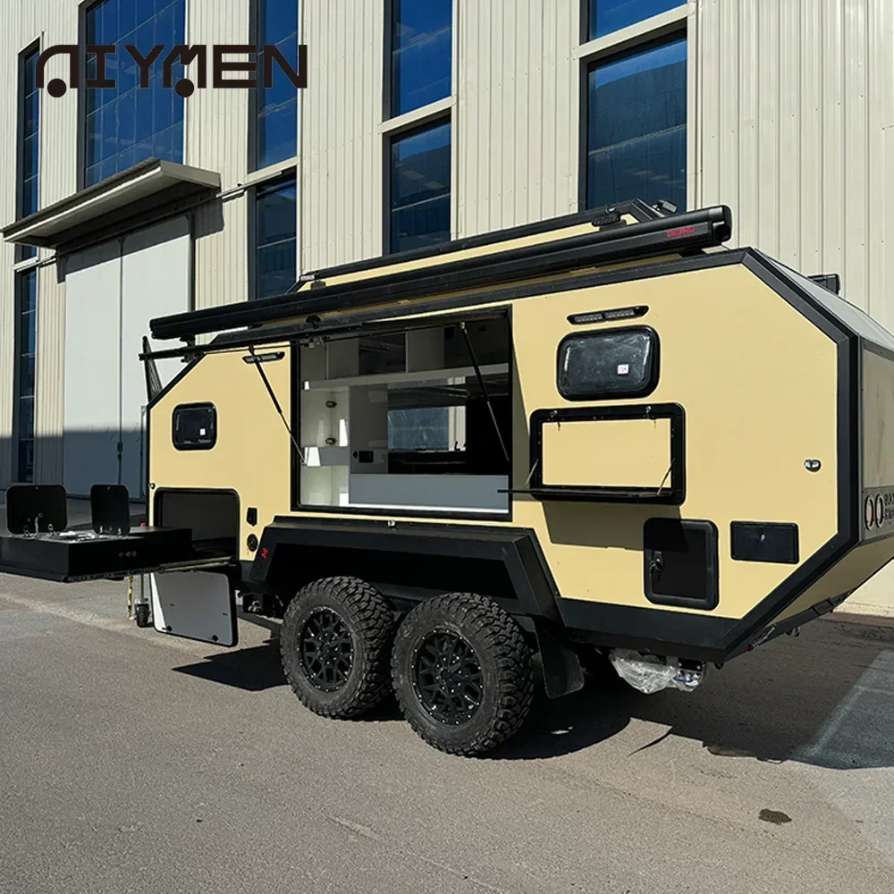 Luxury Fiberglass Off Road Travel Mobile Hybrid Offroad Camping Caravan Off Road Trailer