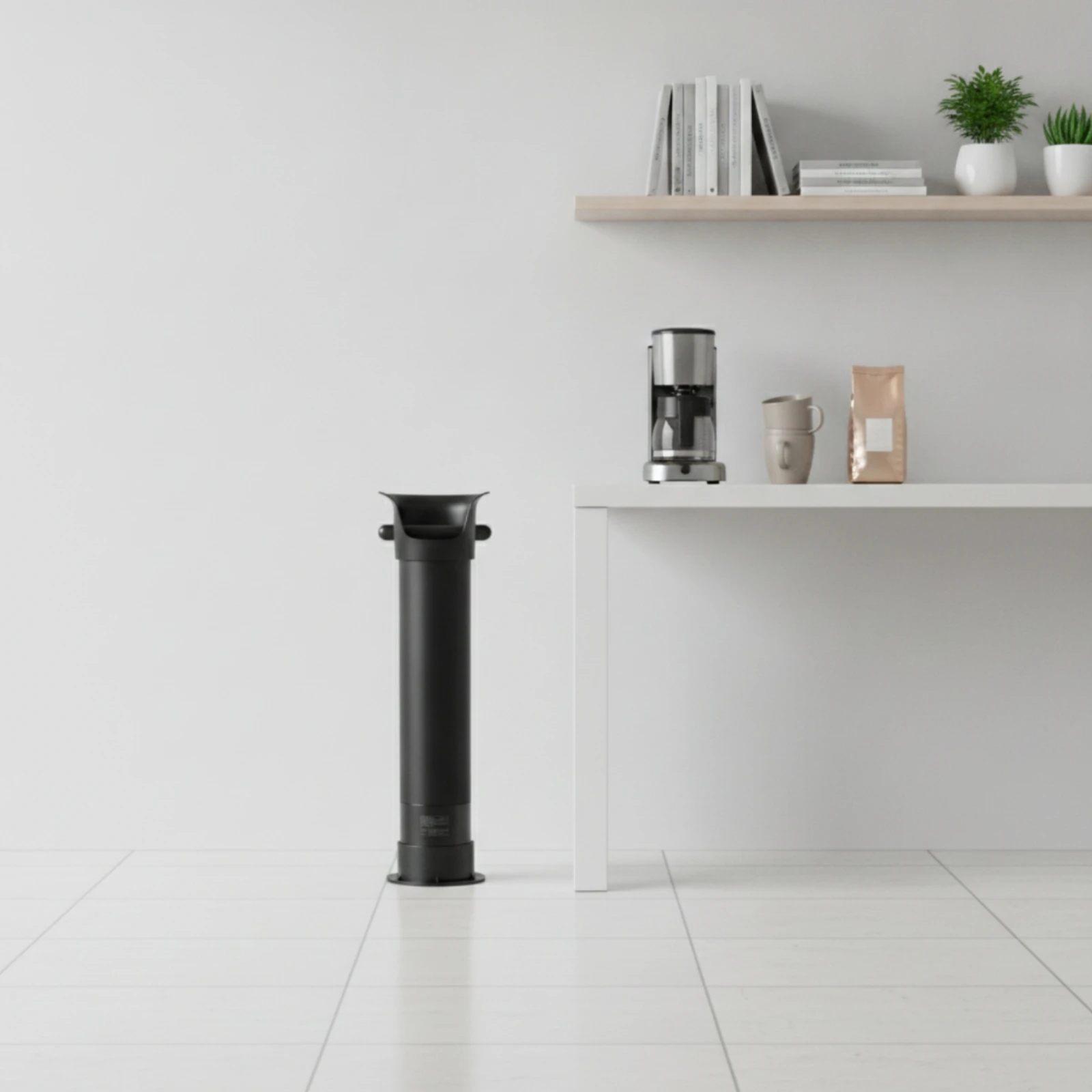 Large Capacity Coffee Grounds Disposal Tube Long-Lasting Tall Espresso Puck Bin Tall Espresso Knock Tube Rubber Shock Bar