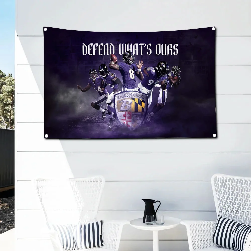 Baltimore-RavenS Decorative Flags and Banners for You Home Decoration Fallout Garage Flag Pirate Party Skateboard Turkey Em Beer