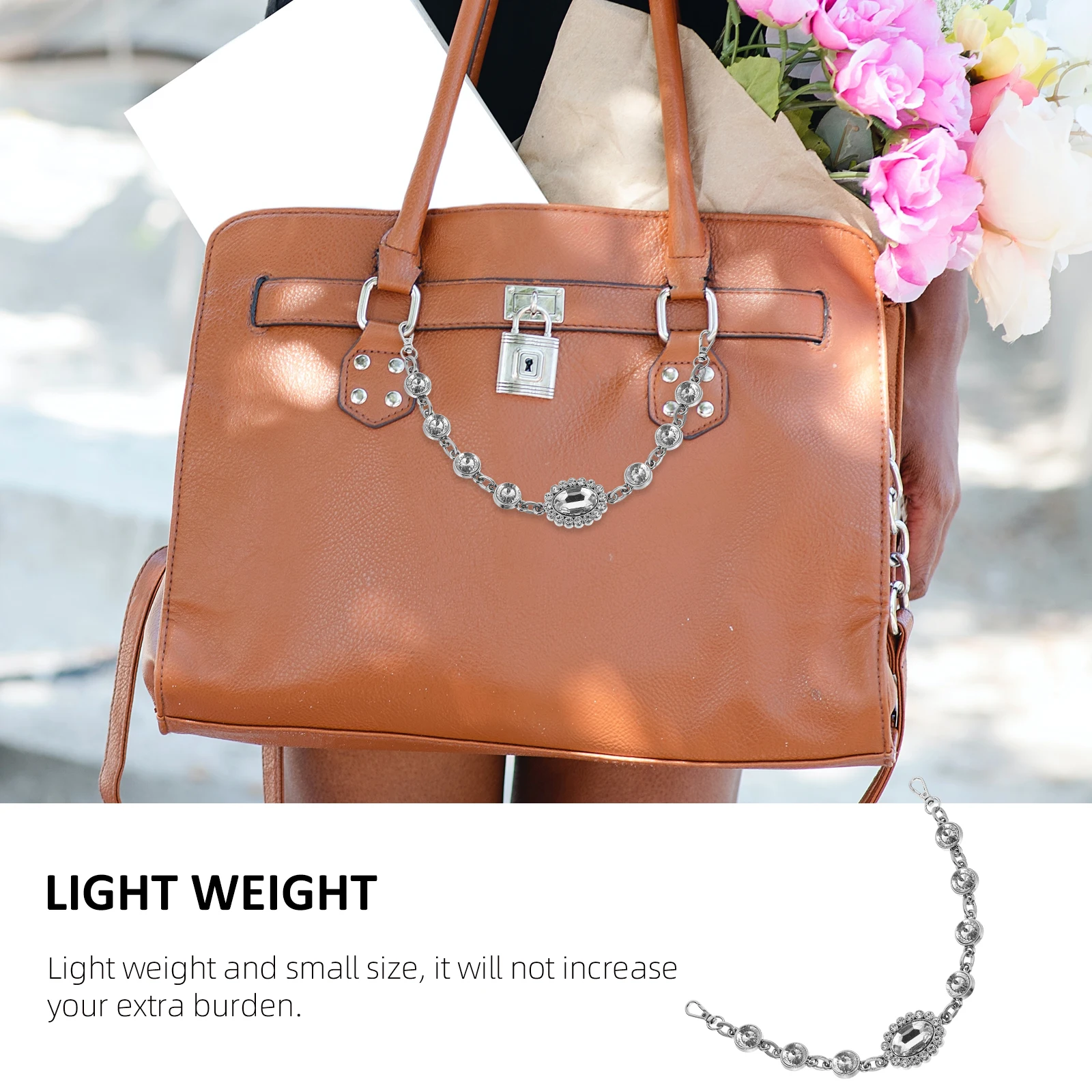 حقيبة يد نسائية من SOIMISS مع حزام سلسلة فضية ومحفظة كروس من سبائك الزنك بنمط تقليد