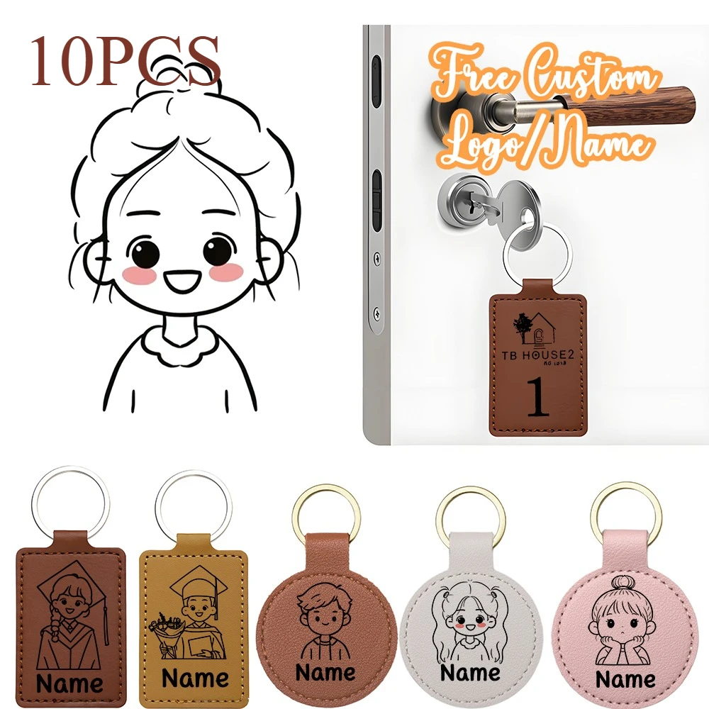 ALEX STREEETER free custom logo 10PCS wood keychains suitable for men and women  holiday advertising promotions wedding gift