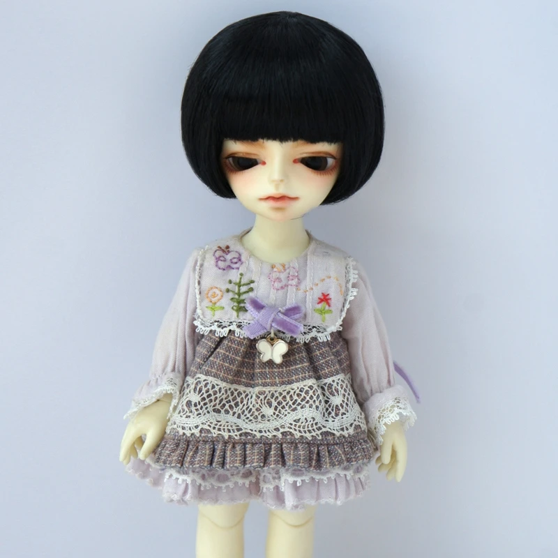 1/12 BJD Puppe perücken JD256 4-5 zoll 11-13CM Kurze BOBO Cut Synthetische mohair BJD Haar lati Weiß Tiny puppe zubehör