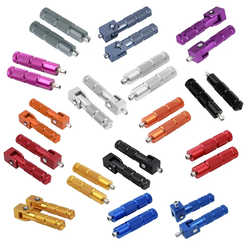 All color CNC Universal Folding Straight Motorcycle Bicycle Foot Pegs M8 Rear Footrest Peg Parts fit Honda Grom MSX125