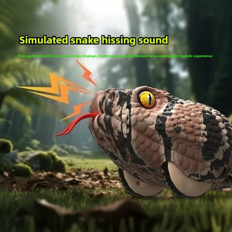 Jouet serpent télécommandé pour enfants - Serpent à sonnettes réaliste rampant, animal de compagnie électronique, démonstration à une touche, jouet d'extérieur