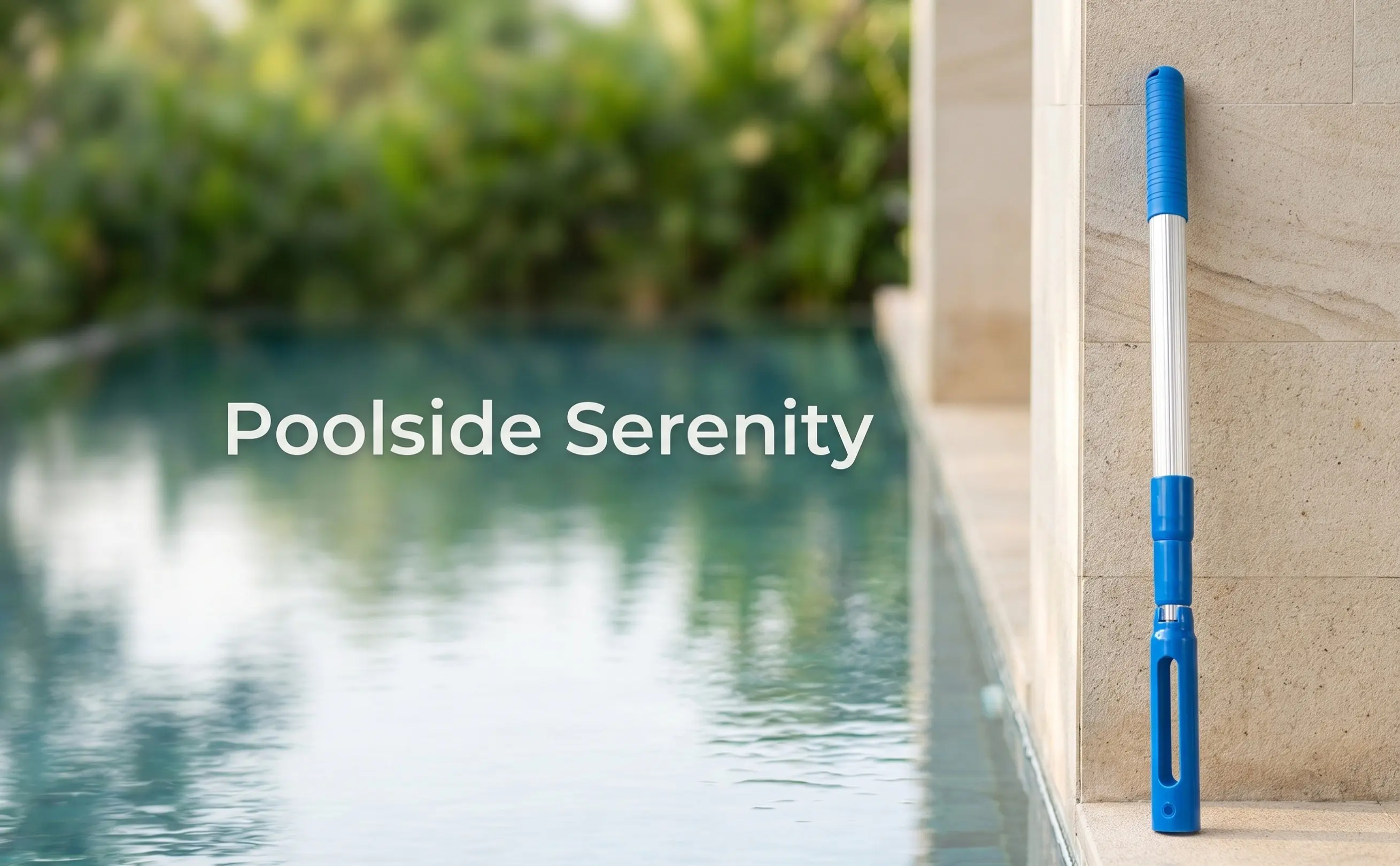 Adjustable Telescopic Pool Skimmer Pole Heavy-Duty Aluminum Plastic Construction -Wrapped End for Pool Net Fishing