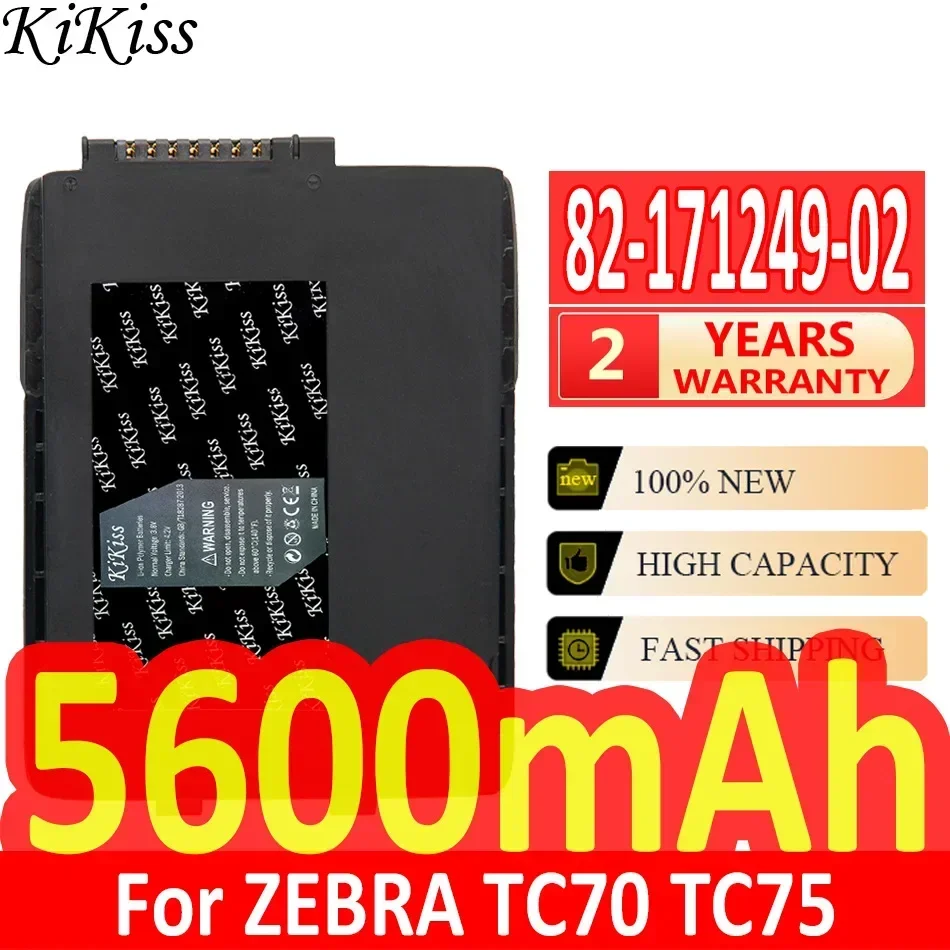 

KiKiss Replacement Battery 82-171249-02 82-171249-01 For ZEBRA TC70 TC75 Symbol Scanner Battery Large Capacity 5600mAh Batteria