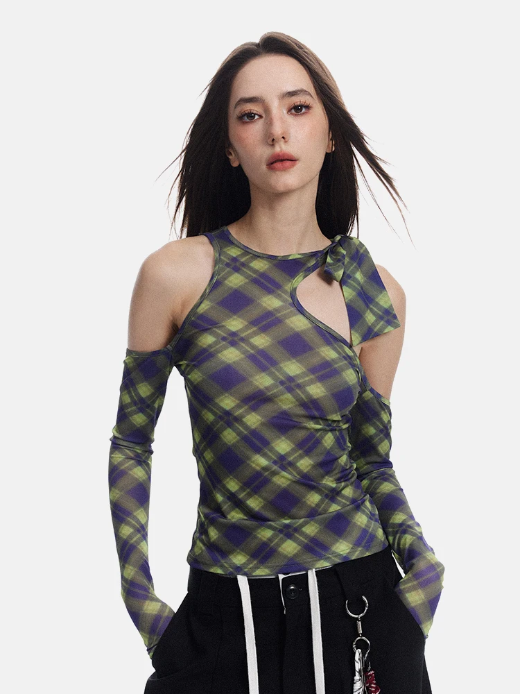 

Женский топ-база SEGI Early Autumn Plaid, длинный, приталенный, с открытыми плечами, для ношения под одеждой