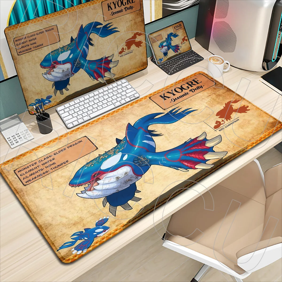 

XXL HD print Pokemon Rayquaza Kyogre Groudon Keyboard Desk Mat large size Mouse Pad Computer PC Mousepad Carpet Game Accessories