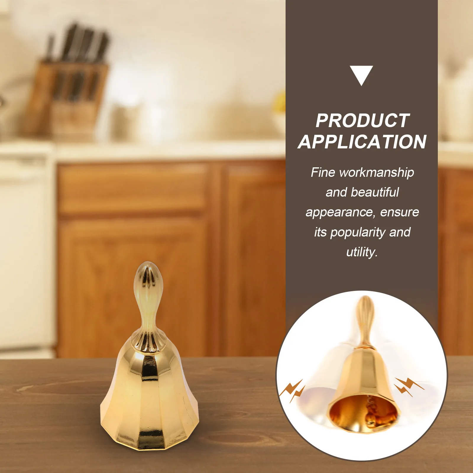 1Pcs Fine Workmanship Zine-Alloy Table Bell Rustic Retro Call Bell for Restaurant Bar Hotel Office Kitchen School Desktop Use