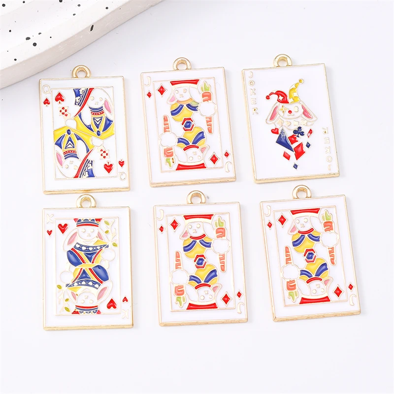 

Duarte 20Pcs/Lot Cute Enamel Poker Charms Pendants for Making Drop Earrings Necklaces Bracelets DIY Crafts Jewelry Accessories
