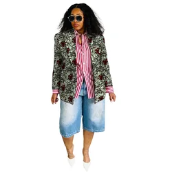 Original Design Women's Suit Jackets Colorful Print Casual Ankara Blazers Tailor Made African Wedding Party Coat
