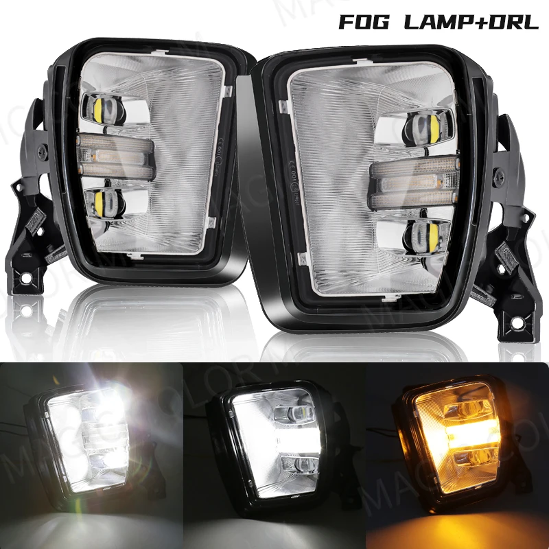 LED Mistlamp Dagrijverlichting Voor Dodge Ram 1500 2013 2014 2015 2016 2017 2018 DRL Richtingaanwijzer Wit Geel auto Accessoies