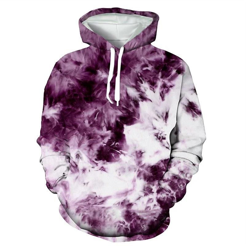 Moda Tie Dye wzór męska bluza z kapturem prosta jesienna z długim rękawem męska damska bluza z kapturem z nadrukiem 3D Casual Oversize para koszulka sportowa