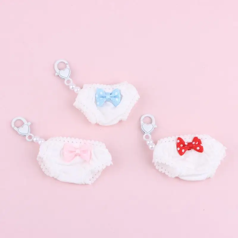 Cute Kawaii Triangle Panties Bow Keychain Harajuku Style Backpack Charm Special Gift Idea for Girlfriend School Bag Decor