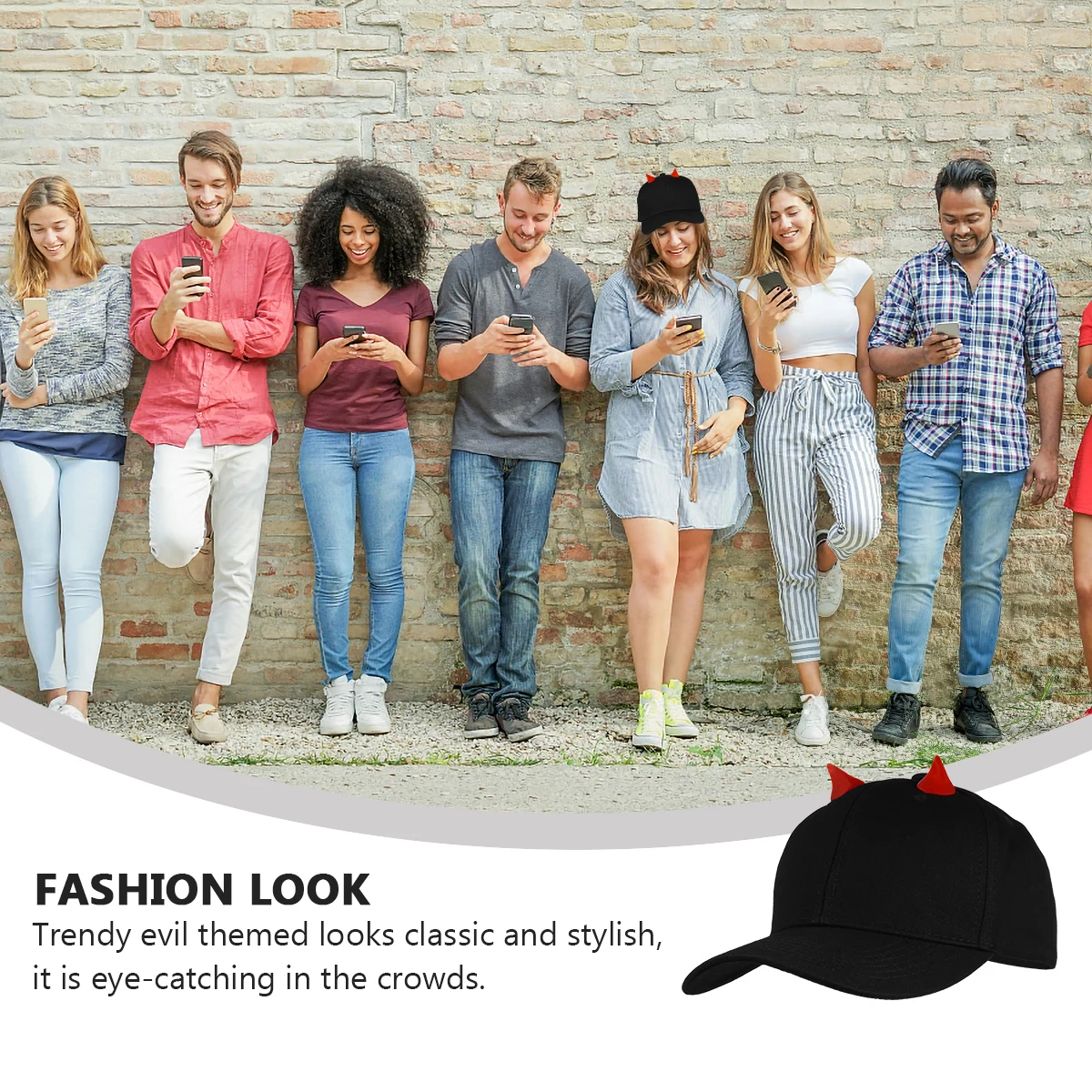 

1pc Stylish Evil Themed Cotton Peaked Cap Sun Block Hat For Halloween Outdoor Party Costume Gift Female Friends
