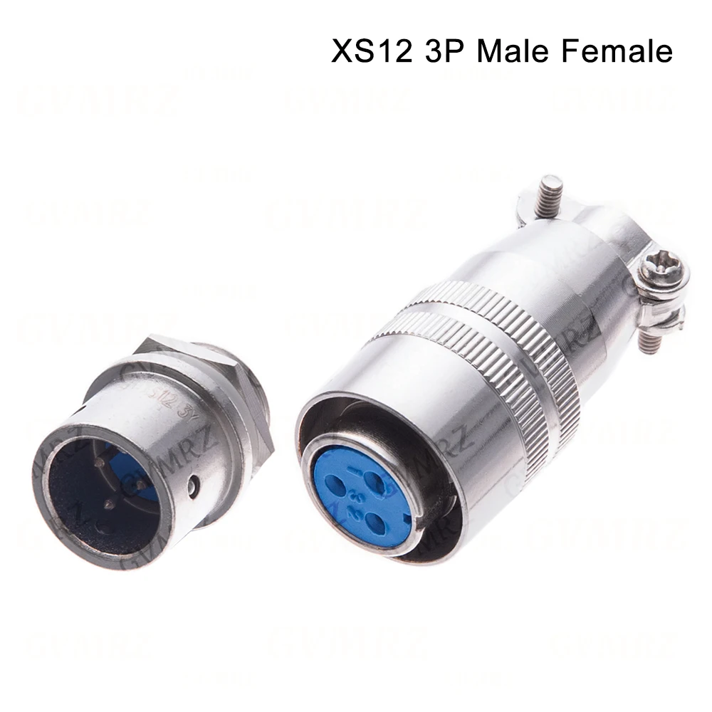 XS12 2P-6P Docking Aviation Plug Socket Waterproof Circular Connector XS12 Male Female 5P 2P 3P 6P