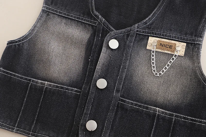 2025 ربيع الخريف جديد بيبي بوي الملابس 12 18 شهرا بلون سترة جينز + قمصان + السراويل الاطفال الفتيان أول عيد ميلاد الزي مجموعة #6