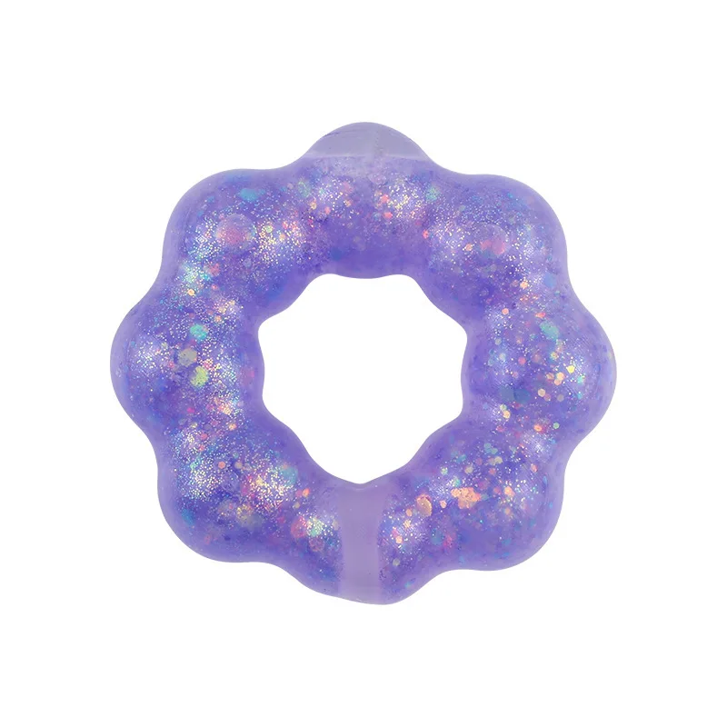 스트레스 방지 장난감 크리스탈 화환 팔찌, 도넛 스퀴즈 피젯 장난감, Tpr 스트레스 해소, 어린이 및 성인용 선물, 컬러 랜덤 J208, 2 개