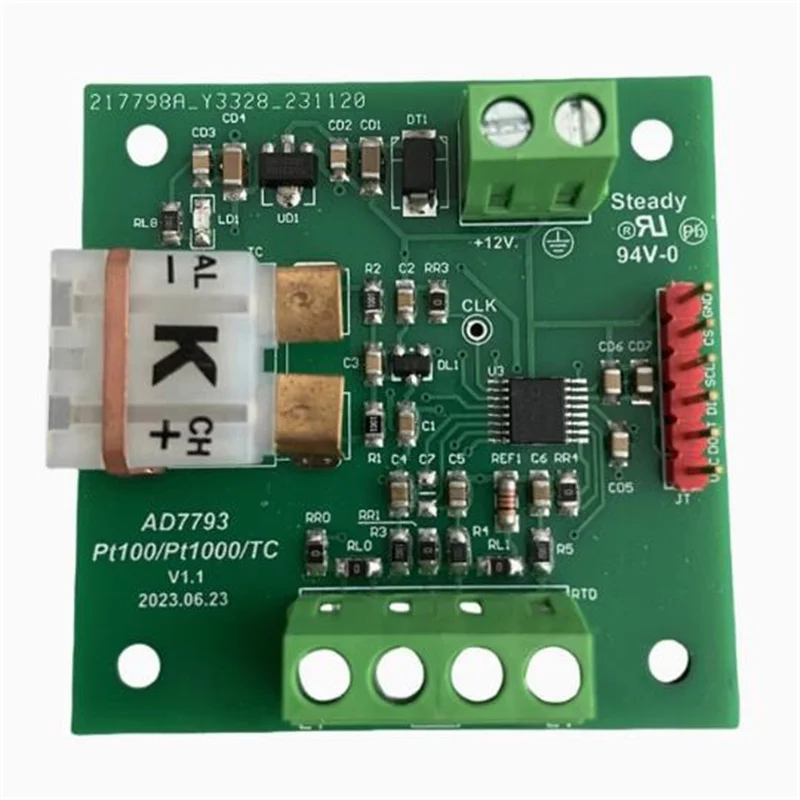 AD7793 high-precision K thermocouple temperature measurement PT100/PT1000 two, three, and four wire temperature me circuit board