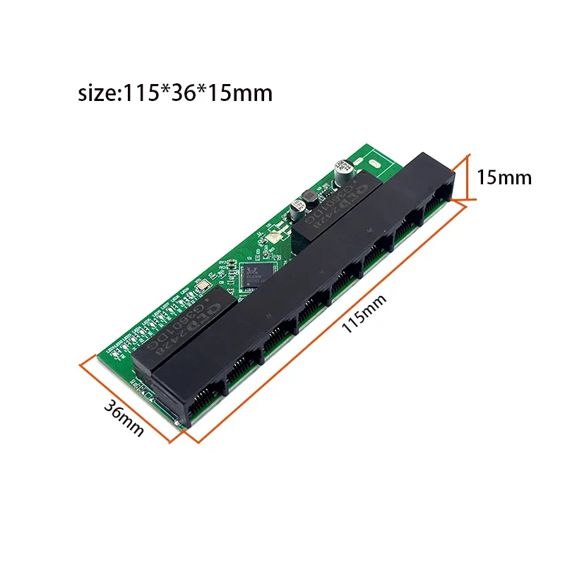 8 poort 802.3at/af poe 48v of 1-7 poort poe in met 1 poort 802.3at/af poe 48v uit netwerkswitch