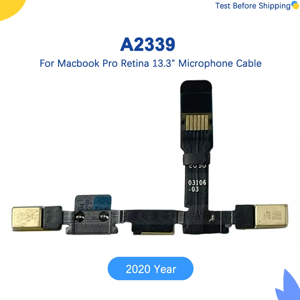 

Оригинальный Микрофон A2338. Кабель для микрофона Cabsle 821-03106-03 для Macbook Pro Retina 13,3 дюйма A2338, 2020 год