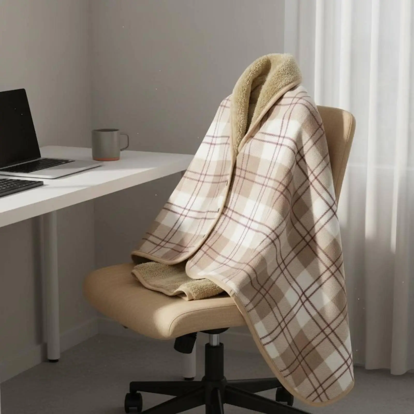 Versatile Rest Blanket Multifunctional Fleece Blanket Double-Purpose-Use Buttoned Fleece Wrap for Office Workers, Sofa - view 4