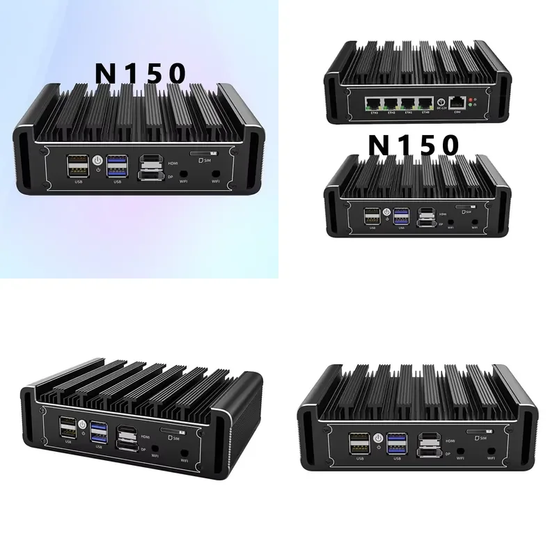 4*Nics Usb Port Pfsense N150 Fanless Industrial Linux Celeron 512Gb Soft Router Serie 8 16Gb 4G Dp Mini Pc Card Slot