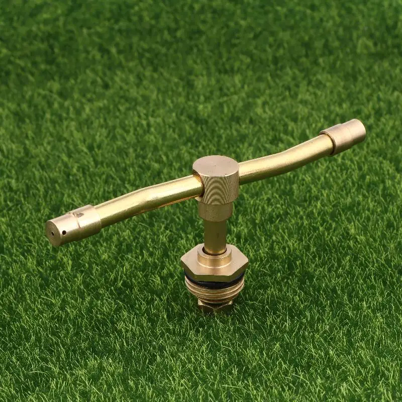 Garden Agriculture Lawn Irrigation Watering Nozzle Spray 2 Arm Rotating Brass Nozzle Automatic Rotating Sprinkler